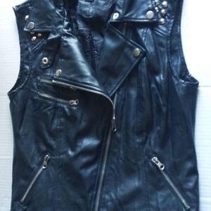 Forever 21 Studded Black Faux Leather Vest